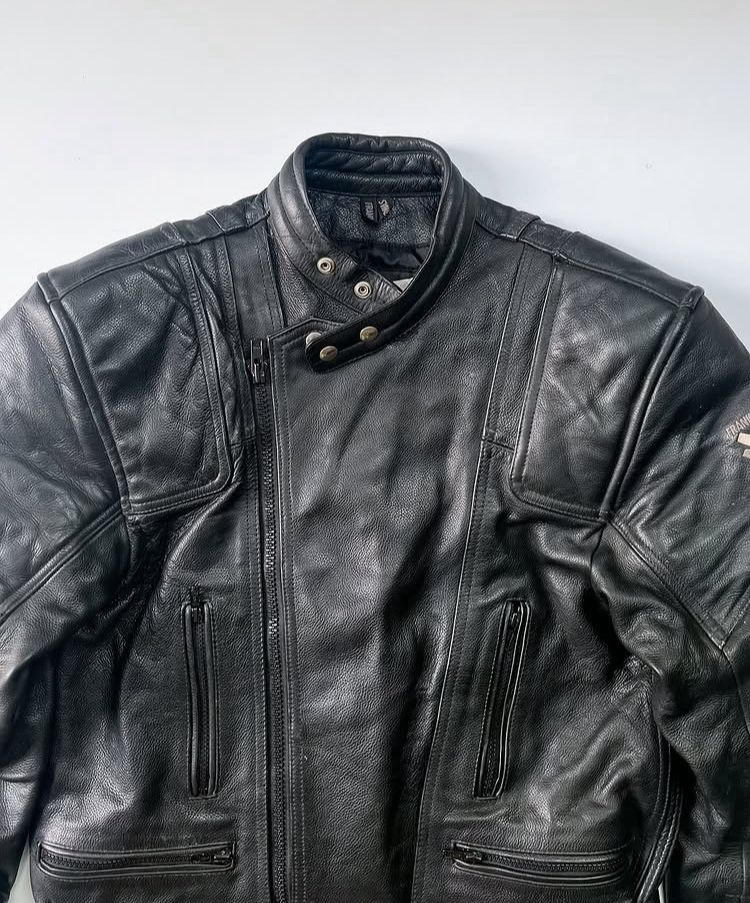Midnight Black Padded Leather Jacket