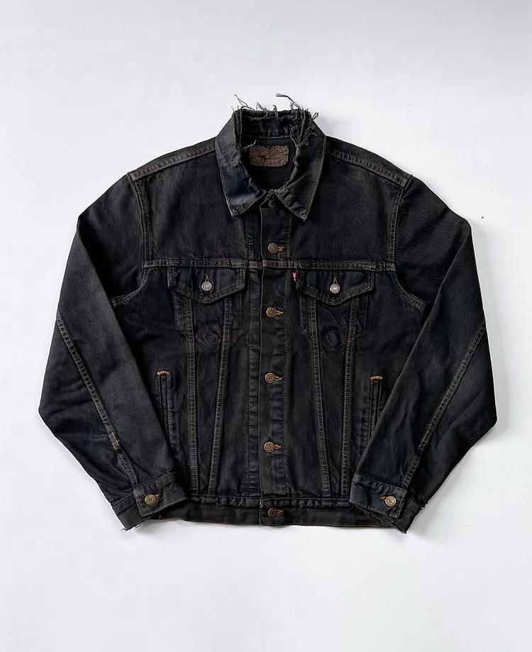 Vintage Faded Black Denim Jacket