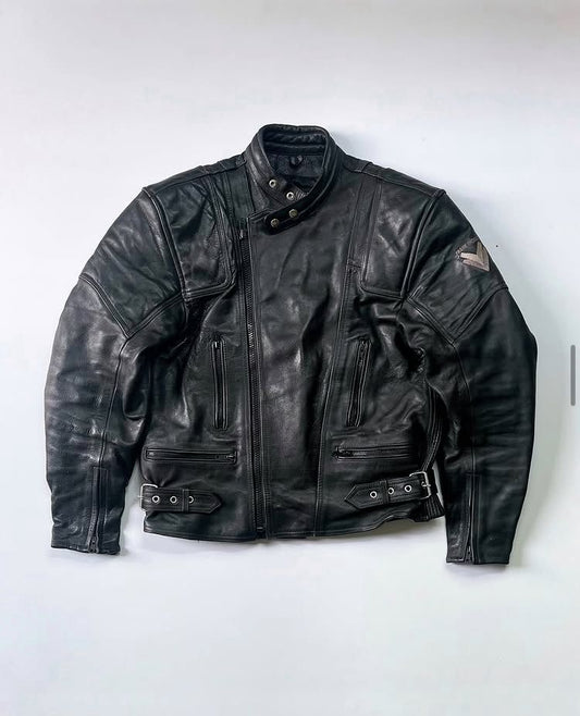 Midnight Black Padded Leather Jacket