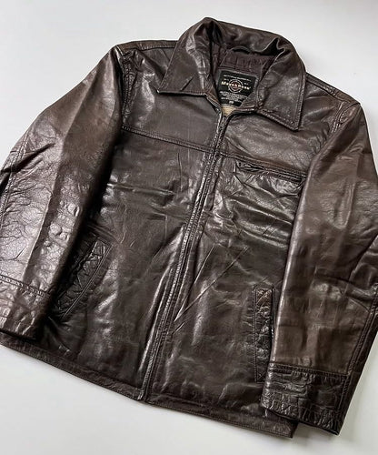Rustic Brown Leather Jacket