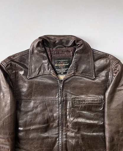 Rustic Brown Leather Jacket