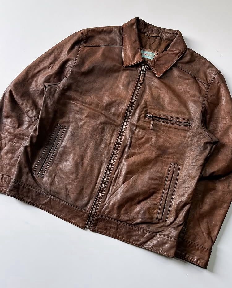 Classic Coffee Brown Leather Jacket
