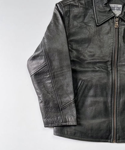 Classic Black Collared Leather Jacket