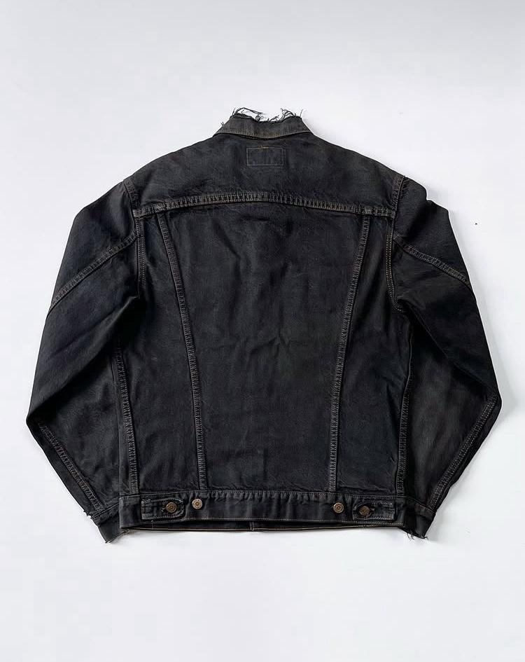 Vintage Faded Black Denim Jacket