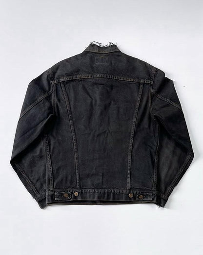 Vintage Faded Black Denim Jacket